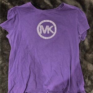 Michael Kors Purple Logo Tee with Rhinestone Detail